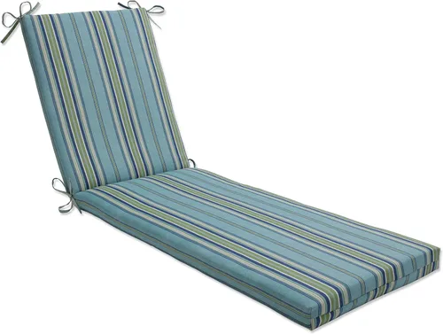 Miniatura 9 de Pillow Perfect Cojín para tumbona con respaldo sólido para interiores y exteriores con lazos, relleno de fibra de felpa, resistente a la intemperie