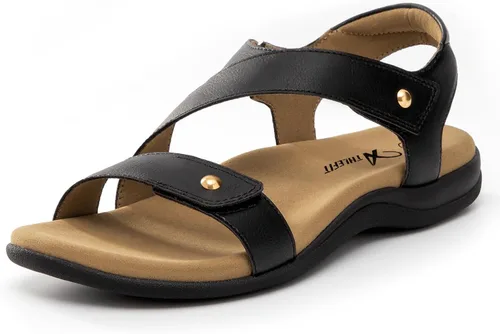 Athlefit Sandalias ortopédicas cómodas para mujer con soporte de arco ajustable para caminar sandalias ortopédicas casuales