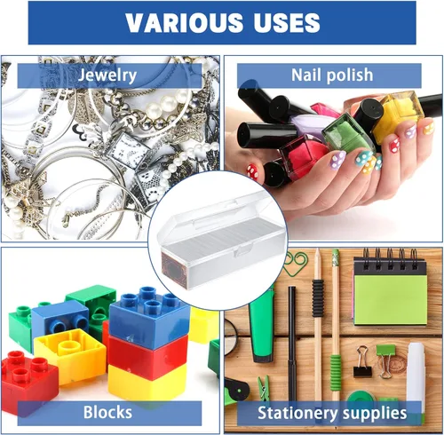 Miniatura 6 de Vicenpal Caja de almacenamiento de tarjetas coleccionables de plástico transparente, juego de cajas de tarjetas para 600-1000 Plus, portátil