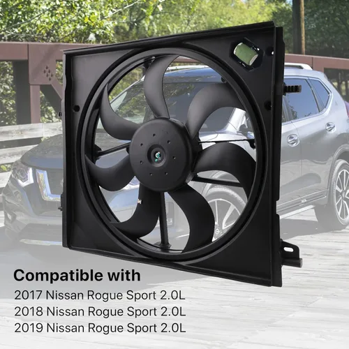 Miniatura 2 de Conjunto de ventilador de refrigeración del radiador - Compatible con Nissan Rogue Sport Qashqai 2.0L 2017-2022 - Reemplaza 21481-6MA0A, 21481-6MA0B
