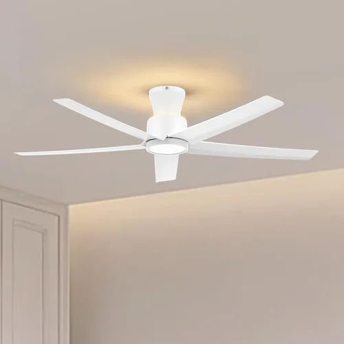 Miniatura 14 de ocioc Ventiladores de techo de 44 pulgadas con luces y control remoto, ventiladores de techo regulables con motor de CC silencioso reversible, Negro