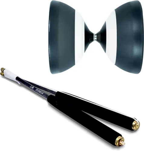 Sundia Combo l Serie G3 Diábolo (negro niebla) + varillas de diábolo de carbono (negro) – Juego de diábolo profesional, alto rendimiento para todos