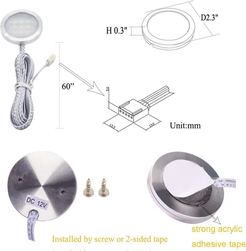 Miniatura 4 de AIBOO RGBW - Kit de luces LED de Navidad Navideñas para debajo del gabinete, RGB + blanco con cambio de color, luces de disco con control remoto IR