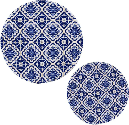 Miniatura 51 de Salvamanteles para platos calientes, ollas y sartenes, 2 soportes para ollas, resistentes al calor, de algodón, redondos, para encimera de cocina