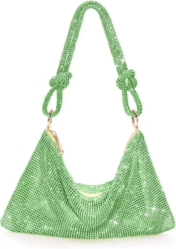 WLLWOO WLLWOO Bolsos de mano con diamantes de imitación para mujer, bolsos de noche elegantes, bolsos cruzados brillantes para fiesta, club, boda