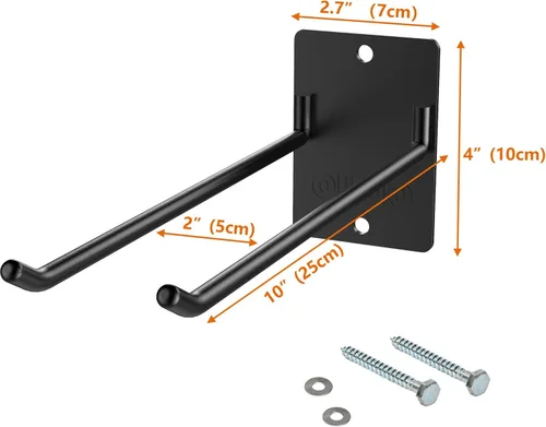 Miniatura 7 de Paquete de 4 organizadores de almacenamiento de garaje para organización de herramientas, colgador de pared de acero sólido resistente