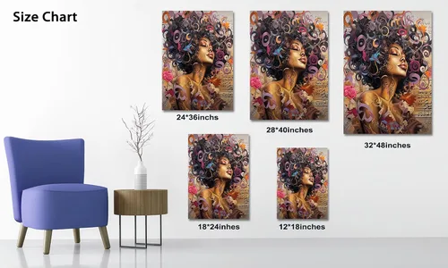 Miniatura 9 de Arte de pared afroamericano, decoración de rey y reina bailarín negro para sala de estar, arte de pareja de amor negro para dormitorio, lienzo