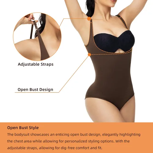 Miniatura 2 de ATTLADY Body moldeador para mujer con control de abdomen, moldeador de cuerpo completo, tirantes delgados, camisola, tops