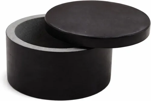 Miniatura 2 de Caja única de sal y pimienta, elegante caja redonda de mármol negro con tapa para almacenamiento de sal, especias y hierbas. Contenedor perfecto