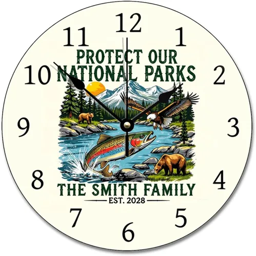Miniatura 64 de ArogGeld Reloj de pared de 5 O'Clock Somewhere - Reloj redondo de madera para casa de playa, 10, silencioso, sin tictac, batería de cuarzo, granja