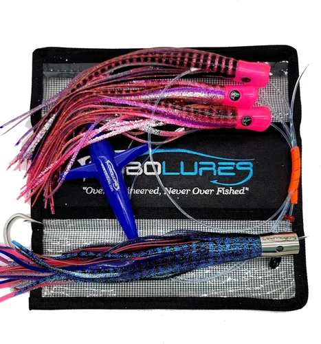 Miniatura 8 de Lobo Lures #221 Atún Magic Skipjack híbrido UV 12" acero inoxidable Jet Head Pesca Daisy Chain Bluefin Atún Señuelo Verde/Dorado