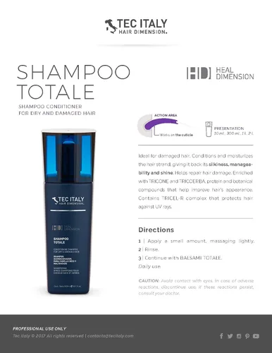 Miniatura 2 de Tec Italy Champú acondicionador total para cabello seco y dañado (paquete de 3)
