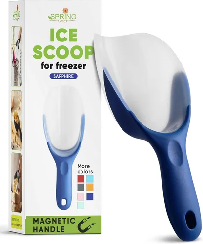 Miniatura 15 de Spring Chef Pala magnética para hielo para congelador, pala de hielo translúcida de plástico flexible sin BPA con mango de agarre suave, pala