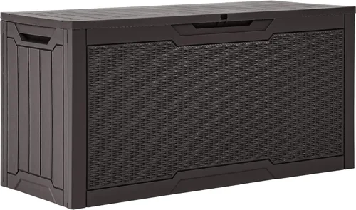 Miniatura 34 de YITAHOME Caja grande de resina de 100 galones, cajas de almacenamiento al aire libre para muebles de patio, cojines de exterior, herramientas