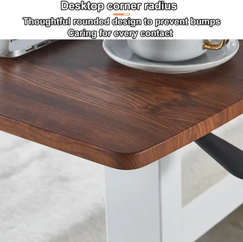 Miniatura 4 de Sude Table - Mesa auxiliar pequeña, mesa auxiliar movible, fácil de montar, resistente a los arañazos, altura ajustable, mesa de noche con ruedas