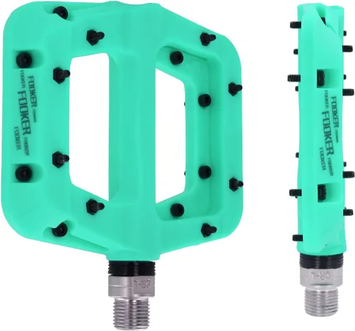 Miniatura 4 de FOOKER Pedales MTB para bicicleta de montaña, 3 rodamientos, antideslizantes, ligeros, de fibra de nailon, pedales de plataforma de bicicleta