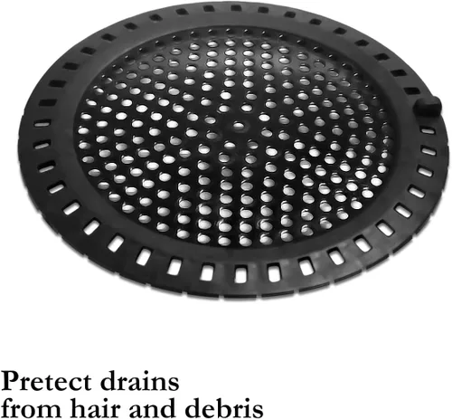 Miniatura 2 de Huntonry Atrapador de Pelo para Ducha y Bañera, Protector de Drenaje para Bañera y Lavabo, Plano y Redondo, Negro