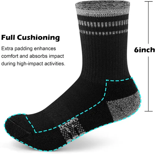 Miniatura 3 de Gonii Crew Socks Women Hiking Running Athletic Cushioned Compression Socks 5-6 Pairs