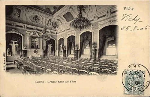 Casino - Grand Salle des Fetes Vichy, France Original Antique Postcard