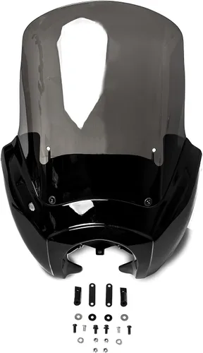 Miniatura 9 de Krator Parabrisas de motocicleta, carenado, deflector de viento, accesorios para motocicletas, parabrisas ahumado, compatible con Harley Davidson