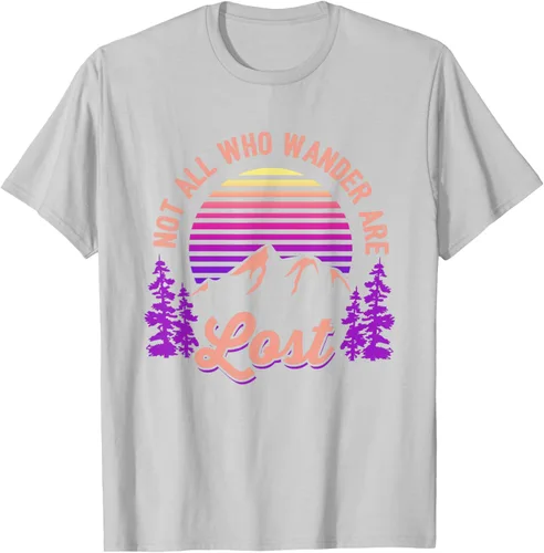 Miniatura 47 de Not All Who Wander Are Lost Vintage Mountains - Camiseta de senderismo, Negro, S