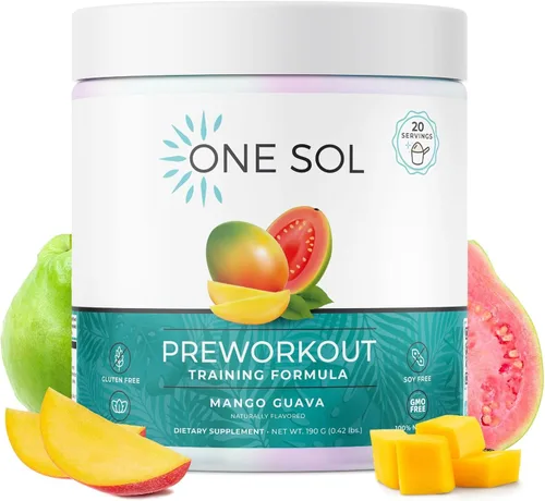 One Sol Pre-entrenamiento para mujeres, mayor concentración y concentración, sin nerviosismo ni choque, ingredientes naturales, 100% vegano, sin