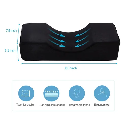 Miniatura 2 de Almohada Cómoda para Extensión de Pestañas, Almohada de Espuma Viscoelástica con Contorno Cervical para Soporte al Dormir, Almohada para Injerto
