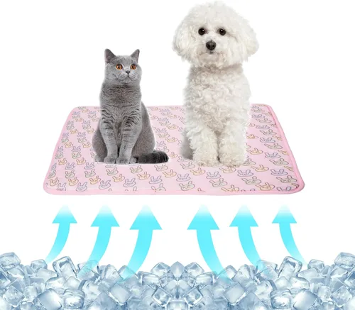 NACOCO - Colchoneta refrescante para mascotas, para gatos, perros, cojín de verano, refrescante, cómoda, suave para mascotas y adultos Rosa (pink