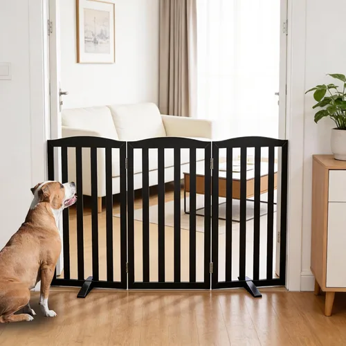 Miniatura 24 de Puerta para Perros Independiente para Interiores, Puerta para Perros Plegable, Puertas para Mascotas para Entradas, Escaleras o Pasillos, Puerta