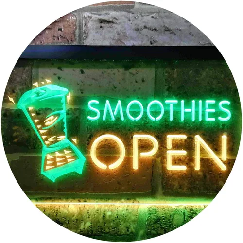 Miniatura 19 de ADVPRO Smoothies Open Shop - Letrero de neón LED de doble color, azul y rojo, 12 x 8.5 pulgadas, st6s32-i0264-br