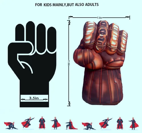 Miniatura 4 de Increíbles guantes de héroe supermanos aplastando puños cosplay disfraz de Halloween Navidad perlas marrones que brillan THA