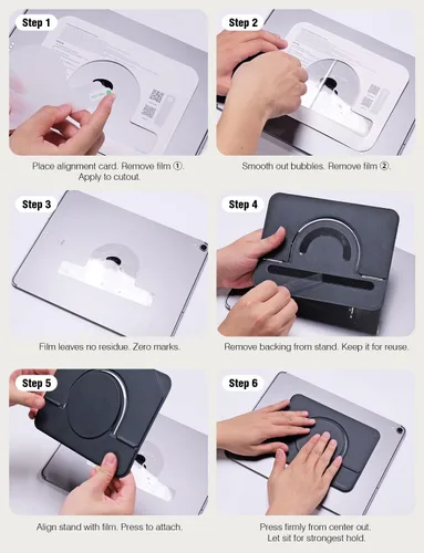 Miniatura 8 de Nillkin Soporte adhesivo delgado para iPad, soporte multiángulo para tablet con parte trasera magnética para iPad/Galaxy Tab y todas las tabletas