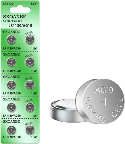 Miniatura 2 de SKOANBE Batería de la célula de moneda del botón de 10PCS LR1130 AG10 SG10 389 189 1.5V