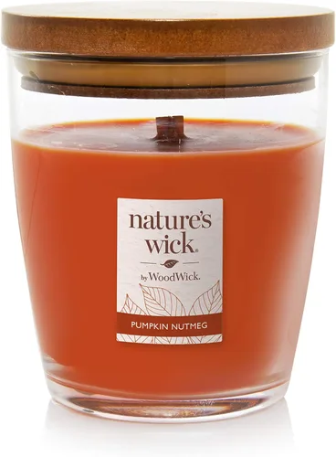Miniatura 7 de Velas WoodWick Nature's Wick con aroma a canela y manzana, 283,5 g con tapa de madera, crepita al quemarse, otoño