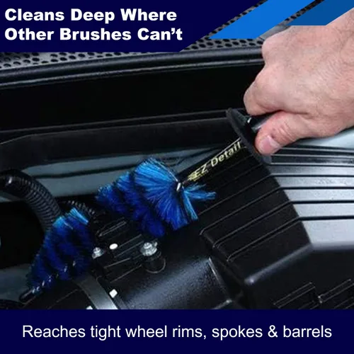 Miniatura 3 de EZ Detail Brush Little - Limpiador de llantas para automóviles, bicicletas, camiones, motocicletas y otros vehículos. Herramienta de detallado