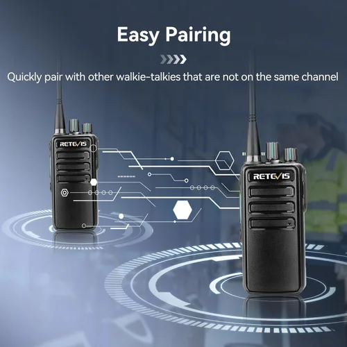 Miniatura 7 de Retevis RB29 Walkie Talkies de largo alcance, radios recargables de 2 vías con micrófono de altavoz de hombro, clonación inalámbrica, radio de 2