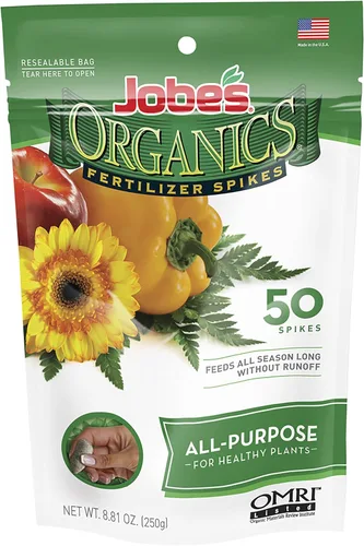 Miniatura 11 de Jobe's Organics - Palitos fertilizantes de harina de hueso, desarrollo de raíces fuertes para bulbos, tomates, rosas y otras plantas con flores, 50