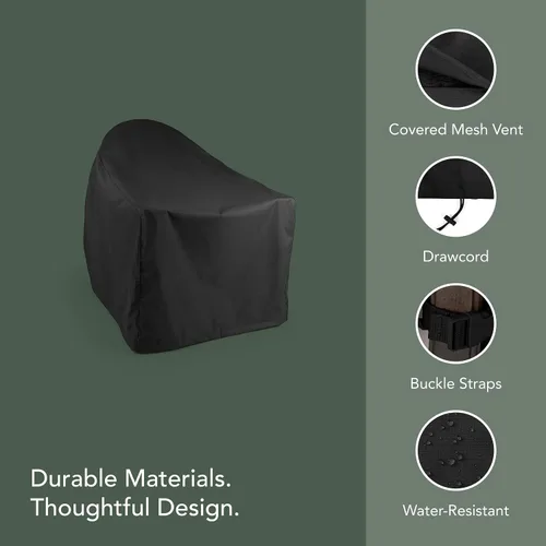 Miniatura 4 de Covermates Adirondack - Funda para silla, poliéster resistente, resistente a la intemperie, dobladillo con cordón, fundas para asientos y silla, 29