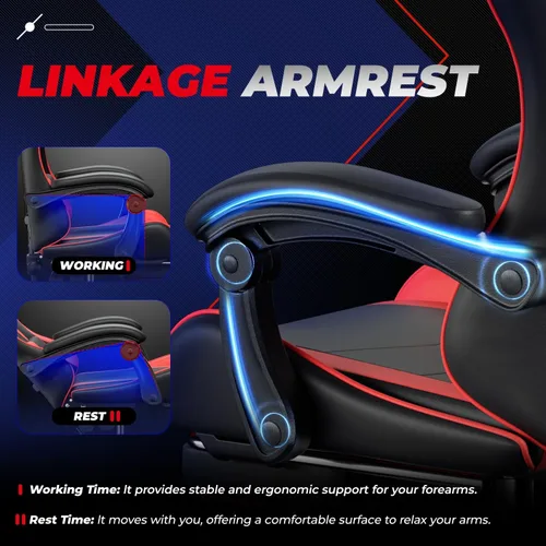 Miniatura 7 de Auto Dynasty Silla para videojuegos ergonómica, silla de oficina de respaldo alto con soporte lumbar ajustable, apoyabrazos articulado, apoyacabezas