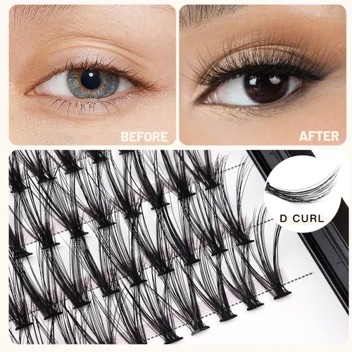 Miniatura 3 de BODERMINCER Extensiones de pestañas postizas individuales mixtas 20D de 0.313-0.78 pulgadas para elegir 0.35-0.47-0.79 pulgadas, mezcla de pestañas