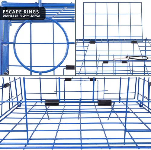 Miniatura 3 de Pacific - Trampa plegable para cangrejos, alambre de acero recubierto de vinilo, 24 x 24 x 12 pulgadas, 2 unidades para Dungeness