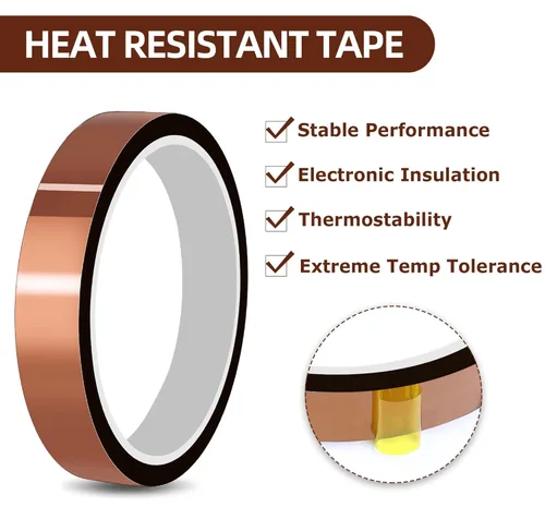 Miniatura 3 de Intbuying, cinta koptan de alta temperatura, resistente al calor, cinta de sublimación, 2 rollos, 10 mm x 33 m, 100 pies
