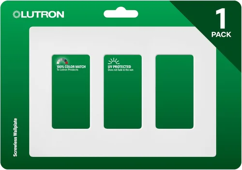Miniatura 17 de Lutron Claro CW-3-SS - Placa de pared para interruptor de luz de acero inoxidable, 3 segmentos, sin tornillos, para interruptores de luz