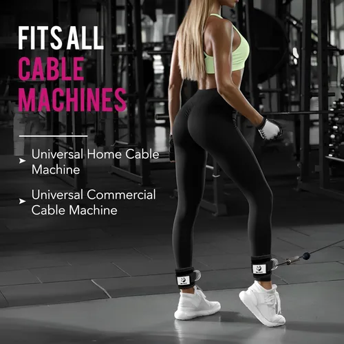 Miniatura 5 de Slim Panda Correa de tobillo para máquina de cable, tobillo para patadas, abductores de cadera, entrenamientos de glúteos, extensiones de piernas