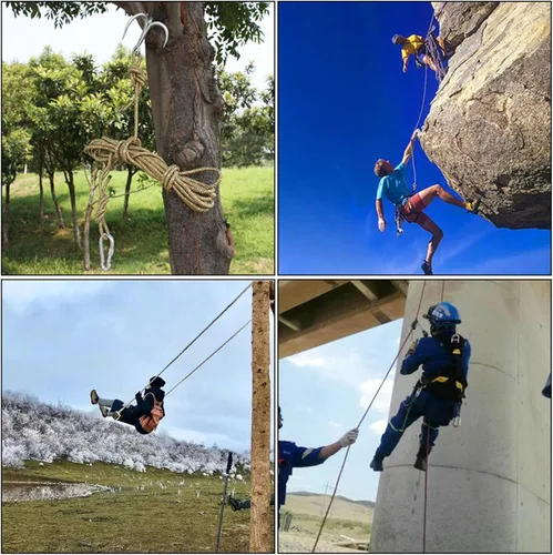 Miniatura 7 de Cuerda de árbol arborista de 1/2 pulgadas x 150 pies, cuerda de poliéster trenzada de 16 hebras, cuerda de aparejo de árbol de alta resistencia