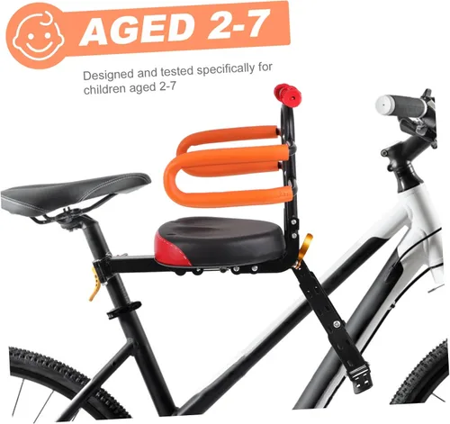 Miniatura 4 de KICHOUSE Asiento de bicicleta de sillín para niños y niñas, asiento de bicicleta cómodo, seguro, fácil de instalar, crece