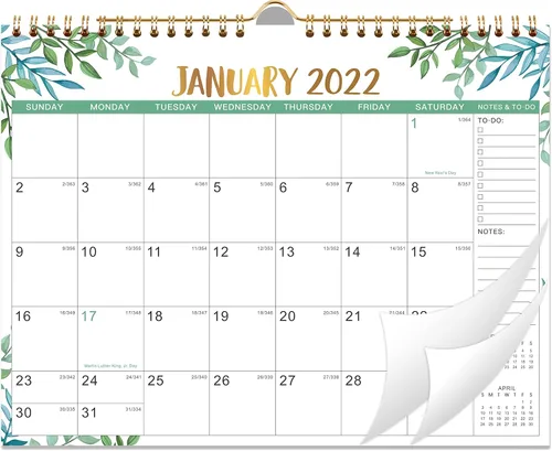 Calendario 2022 – Calendario de pared 2022 de julio de 2021 a diciembre de 2022, 8.5 x 11 pulgadas, calendario mensual con fechas julianas,