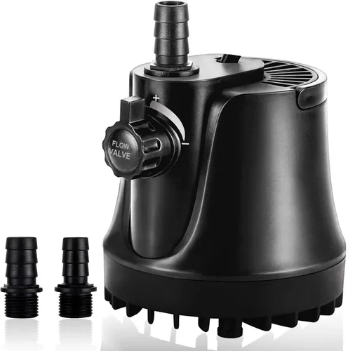 AQQA Bomba de agua sumergible para acuario, bomba de tanque de peces de 265 GPH 1000L, bomba de fuente ultra silenciosa, caudal ajustable con alta