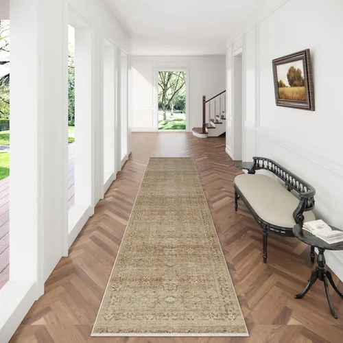 Miniatura 106 de Alfombra de pasillo lavable antideslizante: alfombra de cocina de 2 x 6 pies, resistente a las manchas, con parte trasera de goma, alfombra suave