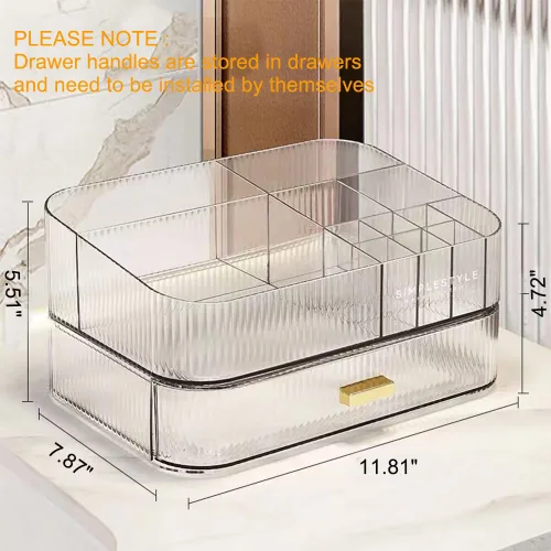 Miniatura 5 de Organizador de maquillaje con cajones apilables, organizadores y almacenamiento para tocador de baño, ideal para escritorios y cómodas, excelente